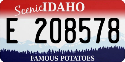 ID license plate E208578