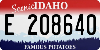 ID license plate E208640