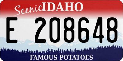 ID license plate E208648