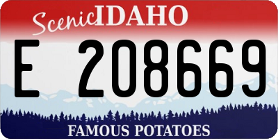 ID license plate E208669