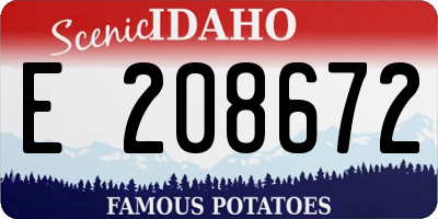 ID license plate E208672