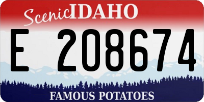 ID license plate E208674