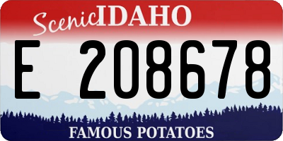 ID license plate E208678