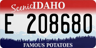 ID license plate E208680