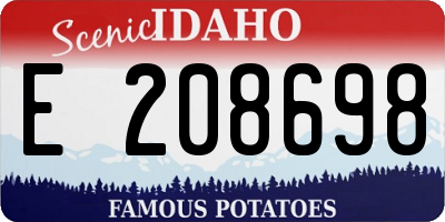 ID license plate E208698