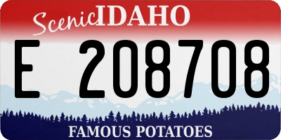 ID license plate E208708