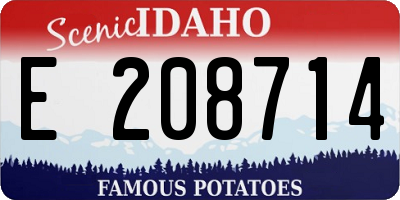 ID license plate E208714