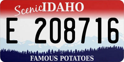 ID license plate E208716