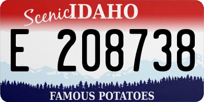ID license plate E208738