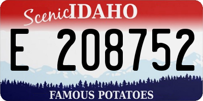 ID license plate E208752