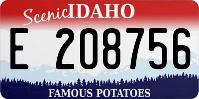 ID license plate E208756