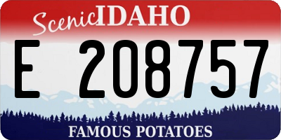 ID license plate E208757