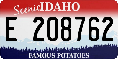 ID license plate E208762