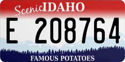 ID license plate E208764