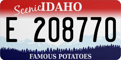 ID license plate E208770