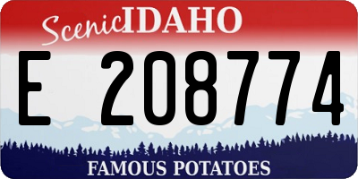 ID license plate E208774