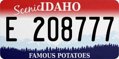 ID license plate E208777