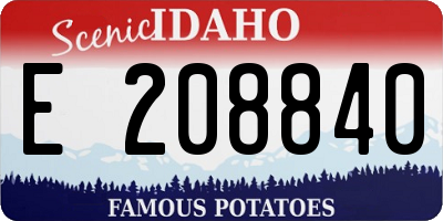 ID license plate E208840