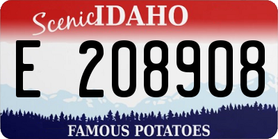 ID license plate E208908