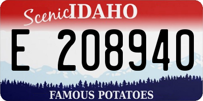 ID license plate E208940