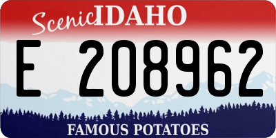 ID license plate E208962