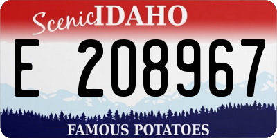 ID license plate E208967