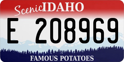 ID license plate E208969