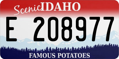 ID license plate E208977