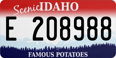 ID license plate E208988