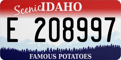 ID license plate E208997