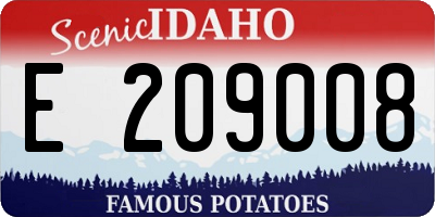 ID license plate E209008