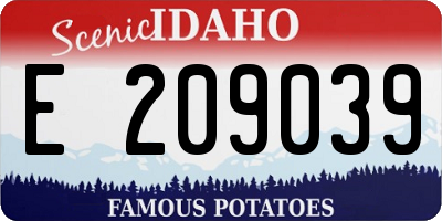 ID license plate E209039