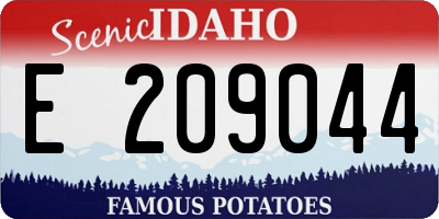 ID license plate E209044