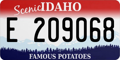 ID license plate E209068