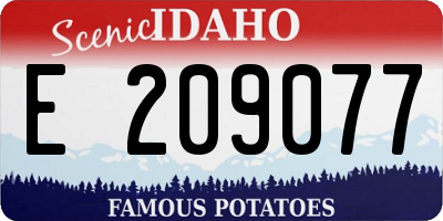 ID license plate E209077