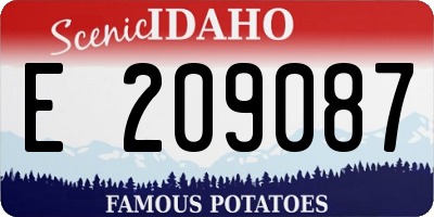ID license plate E209087