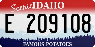 ID license plate E209108