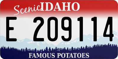 ID license plate E209114