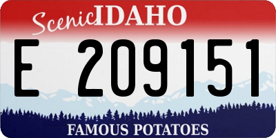 ID license plate E209151