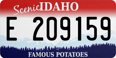 ID license plate E209159