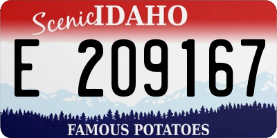 ID license plate E209167