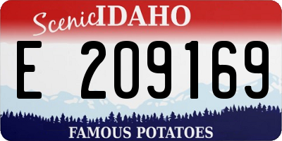 ID license plate E209169