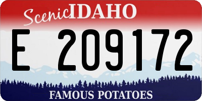 ID license plate E209172