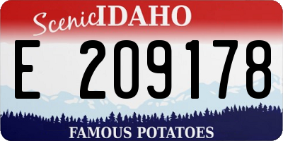 ID license plate E209178