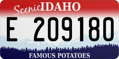 ID license plate E209180