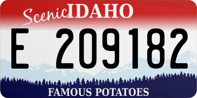 ID license plate E209182