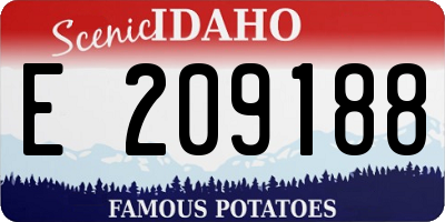 ID license plate E209188