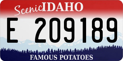 ID license plate E209189