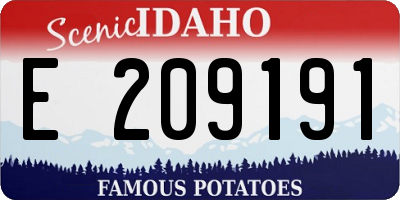ID license plate E209191