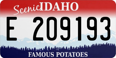 ID license plate E209193